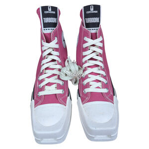 Converse x Rick Owens DRKSHDW TURBODRK Chuck 70 Hi Laceless Pink White Sneaker 9